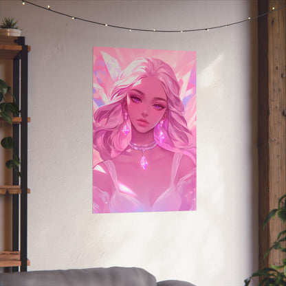 Crystal Frenzy - Pink Anime Girl Poster