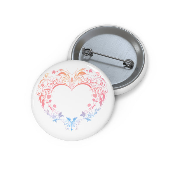 Heart Flourish - Cute Button Pin