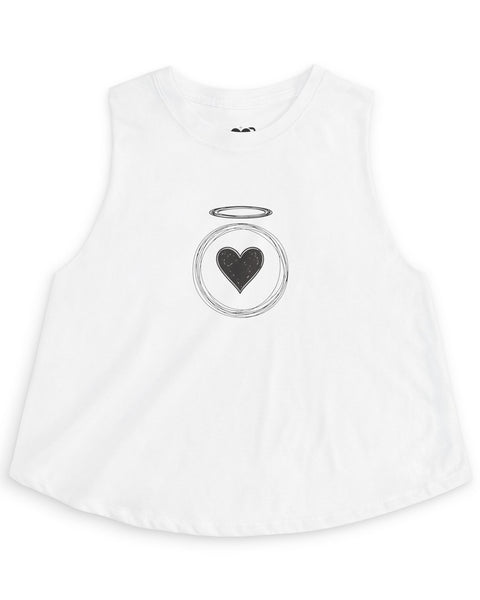 Heart of an Angel - Racerback Crop Tank Top