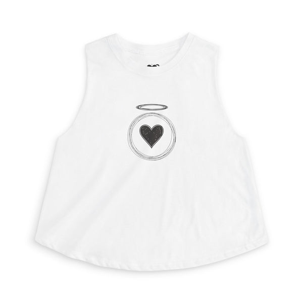 Heart of an Angel - Racerback Crop Tank Top