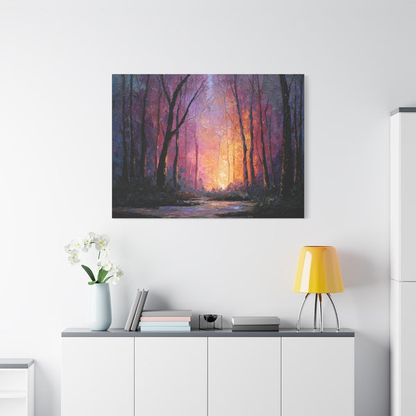 First Light - Textured Forest Wall Art
