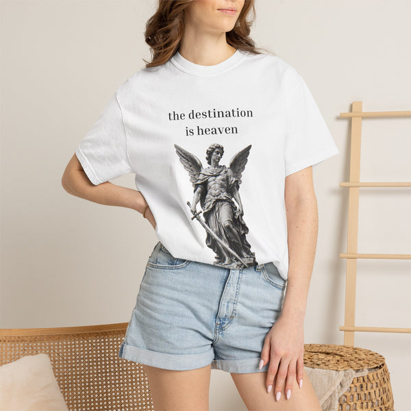 The Destination Is Heaven - Angel Statue Graphic T-Shirt