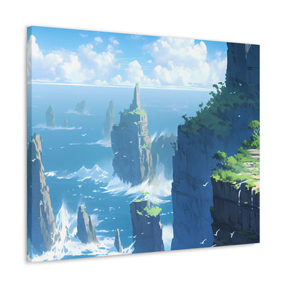 Sea Cliffs - Anime Canvas Print Fantasy Decor