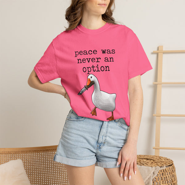 Peace Was Never An Option - Knife Goose Meme T-Shirt