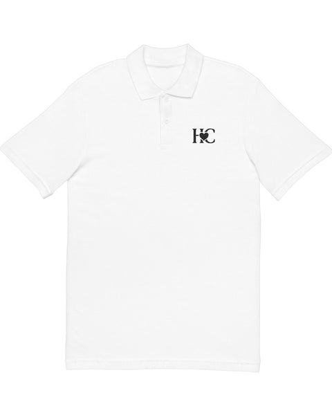 Heart Circle Emblem - Embroidered Pique Polo Shirt