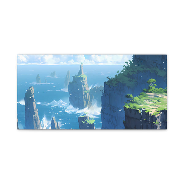 Sea Cliffs - Anime Canvas Print Fantasy Decor