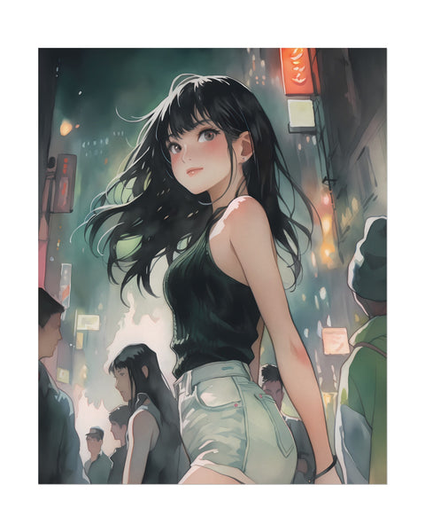 Big Dreams - Anime Girl Watercolor Poster
