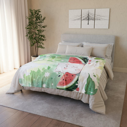 Watermelon Thief - Cute Anime Throw Blanket