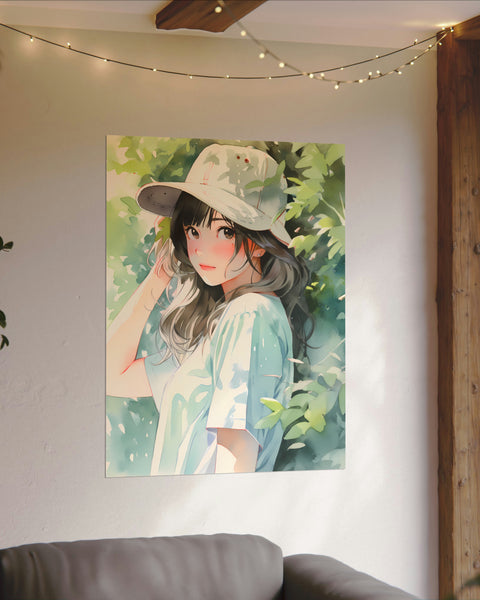 Walk With Me - Watercolor Anime Girl Poster
