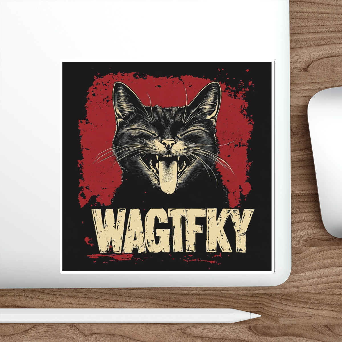 WAGTFKY Cat Die-Cut Sticker