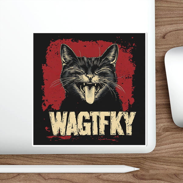 WAGTFKY Cat Die-Cut Sticker