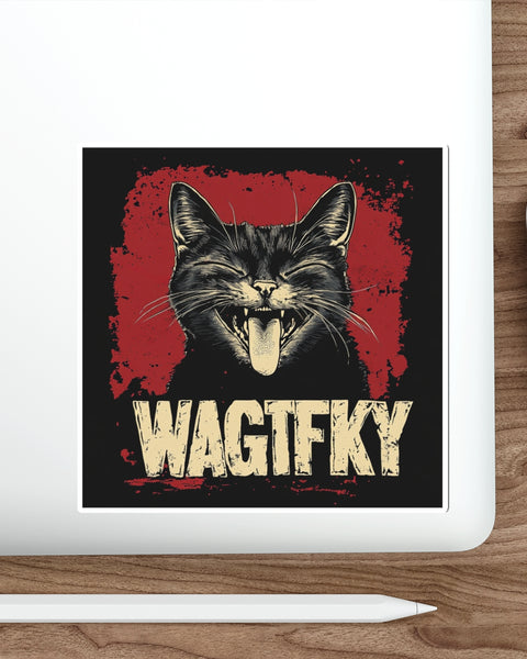 WAGTFKY Cat Die-Cut Sticker