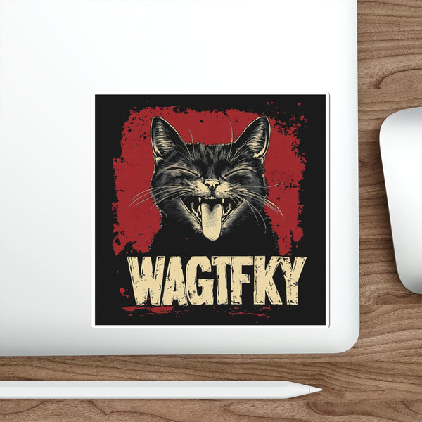 WAGTFKY Cat Die-Cut Sticker