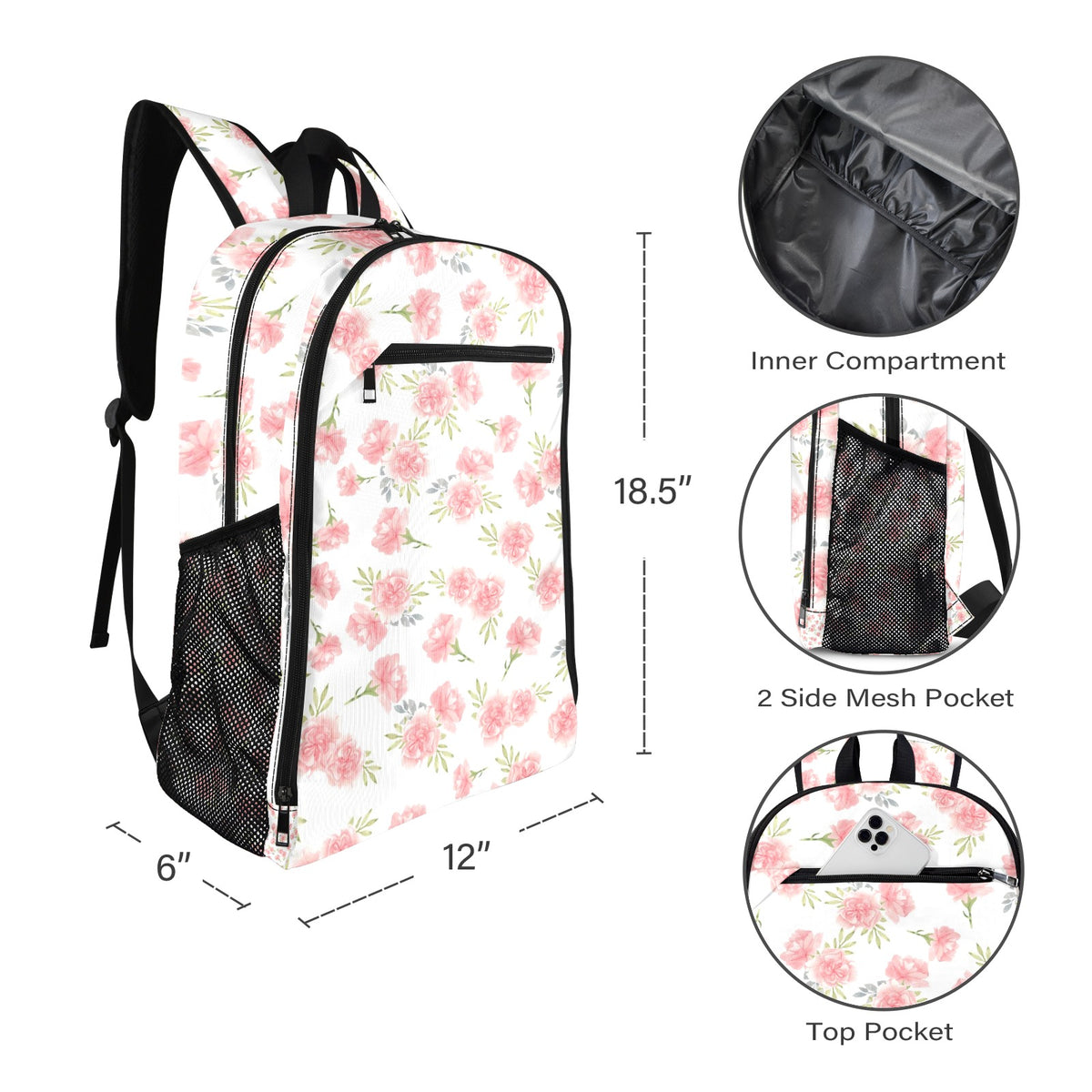 Cute Roses Backpack Floral Fantasy - Cute Rose Backpack – Heart Circle