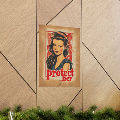 Protect Her - Innocent Hearts Vintage Poster