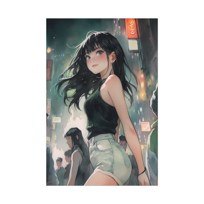 Big Dreams - Anime Girl Watercolor Poster