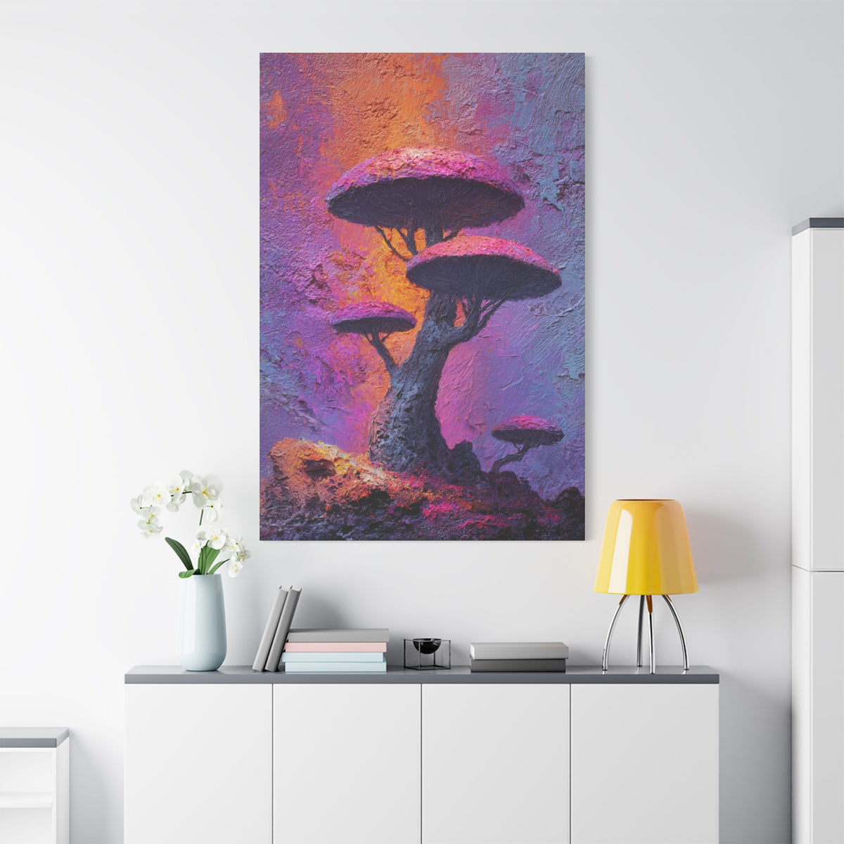 Fungal Tree - Textured Vertical Wall Art