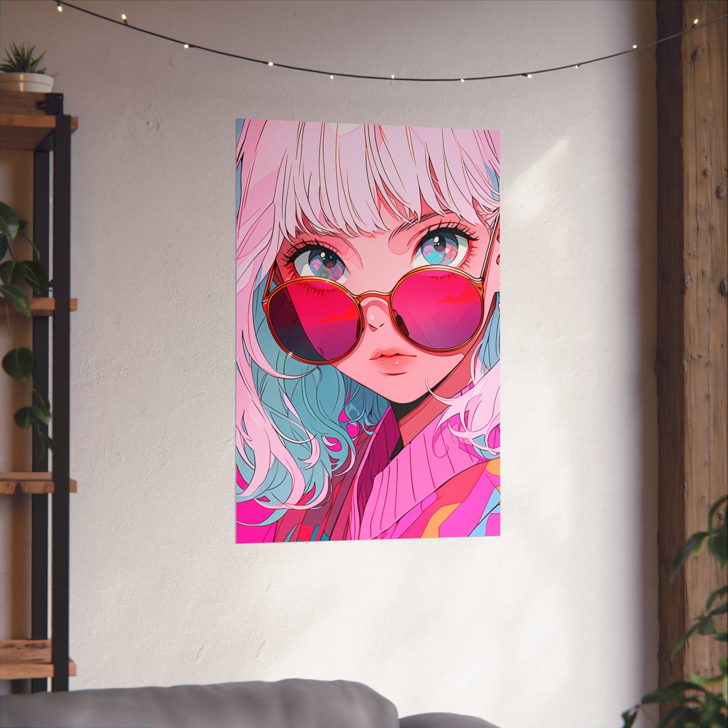 Rose Colored Sunglasses - Retro Anime Poster