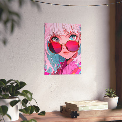 Rose Colored Sunglasses - Retro Anime Poster