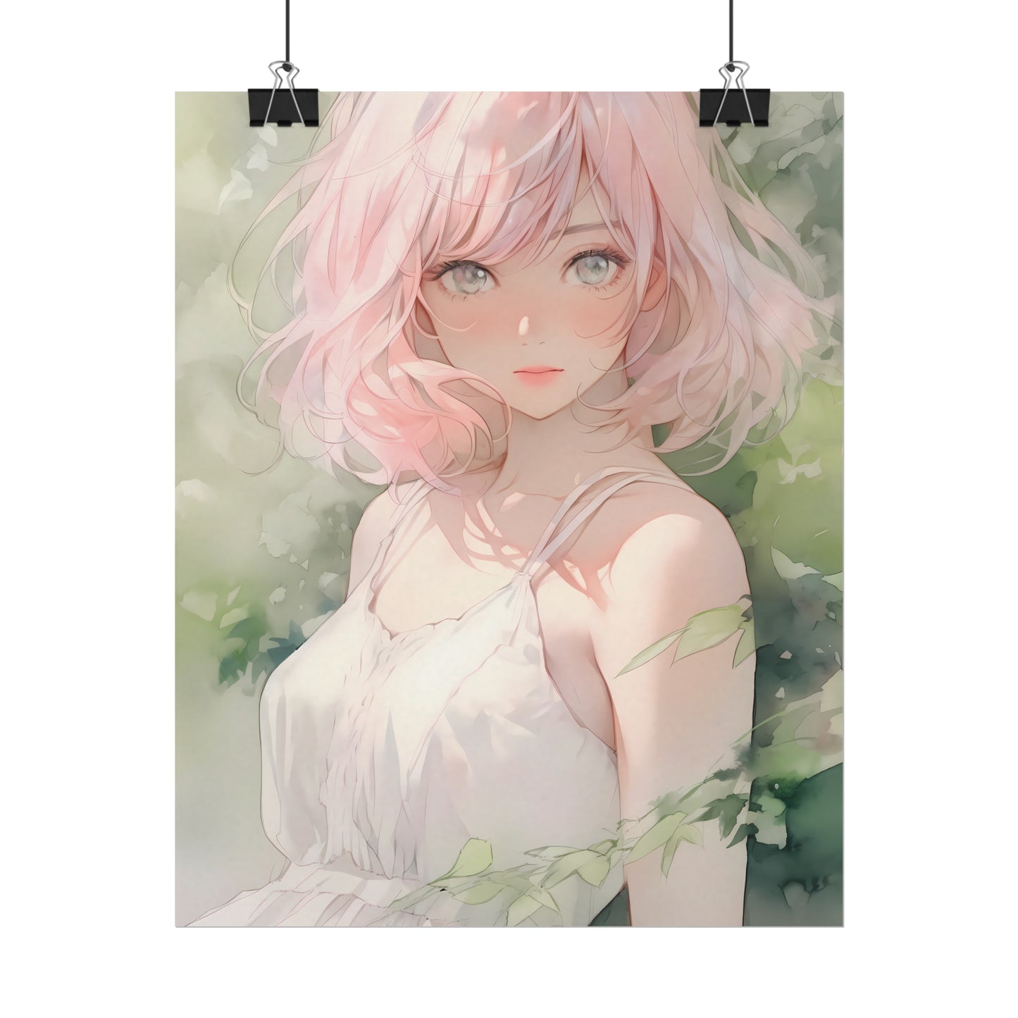 Spring Siren - Anime Girl Watercolor Poster