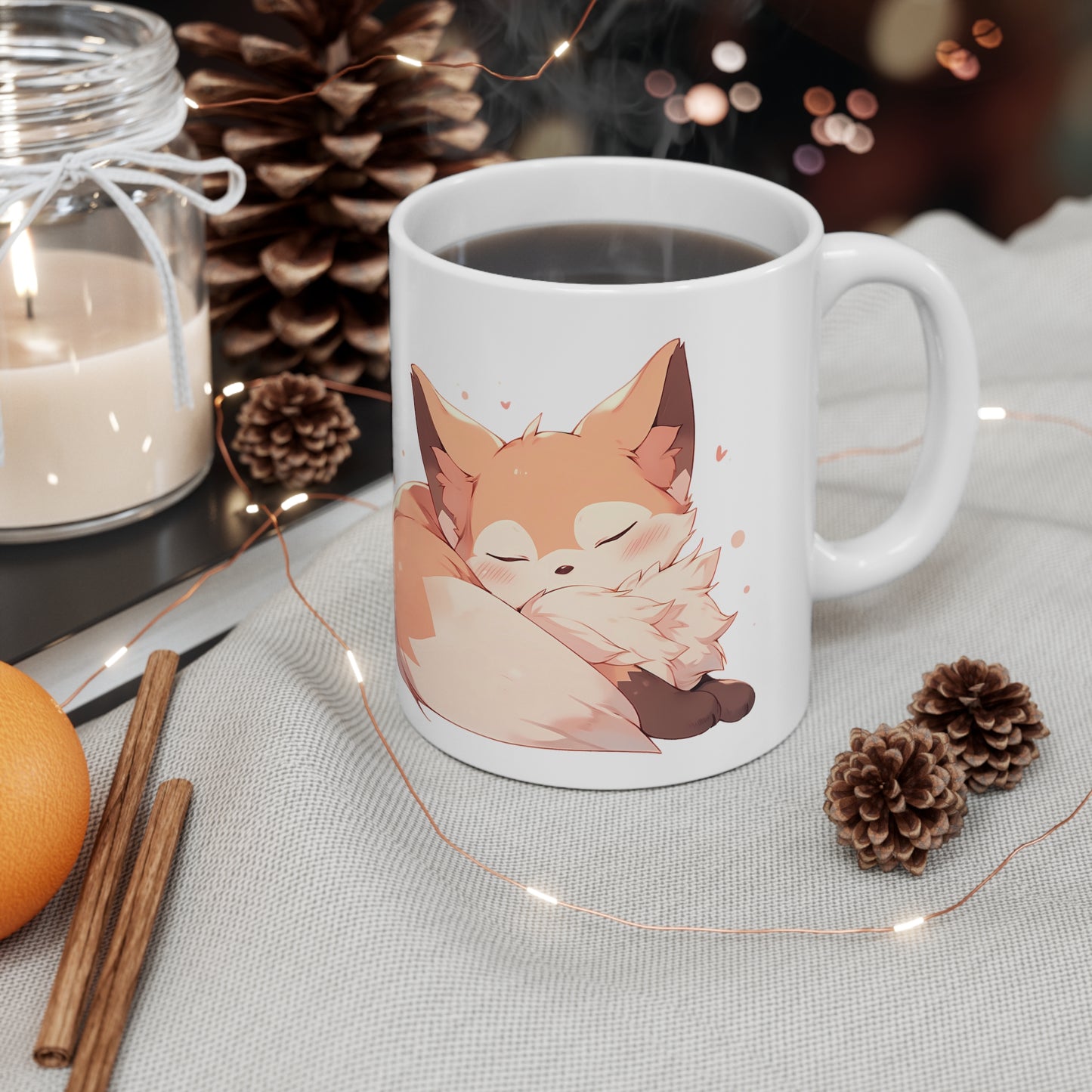 Sleepy Fox - Cute Anime Mug