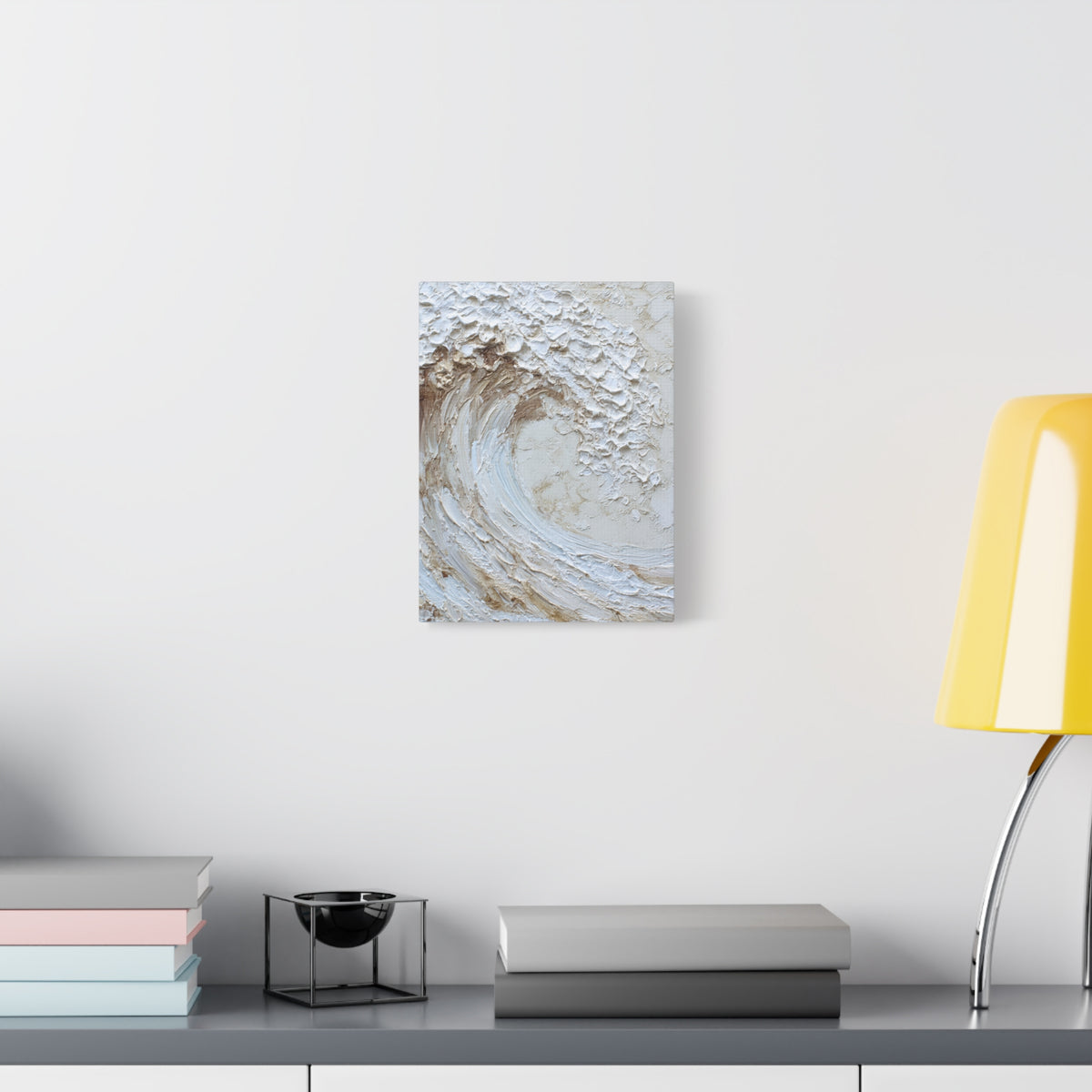 Wave Crest - Textured White Wall Art