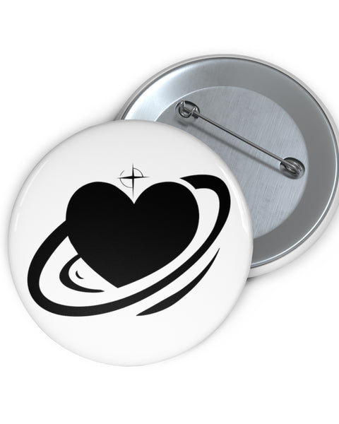 Heart Circle Silhouette Button Pin