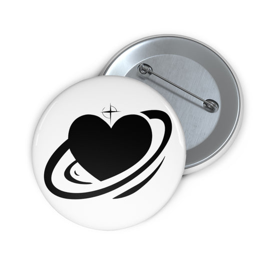 Heart Circle Silhouette Button Pin