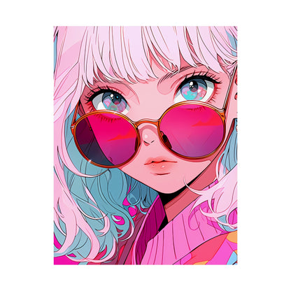 Rose Colored Sunglasses - Retro Anime Poster