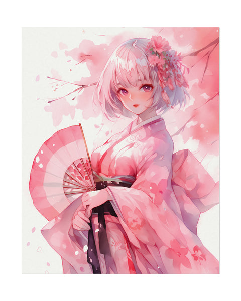 Blossom Festival - Watercolor Anime Poster