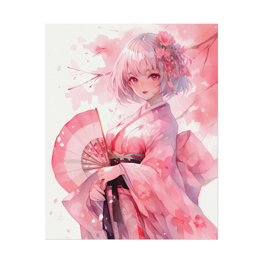 Blossom Festival - Watercolor Anime Poster