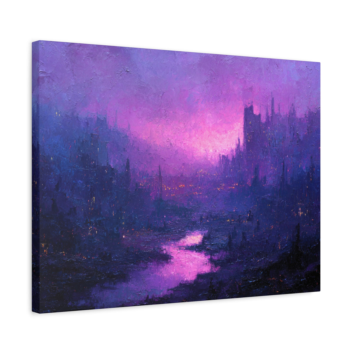 Violet City - Textured Fantasy Wall Art