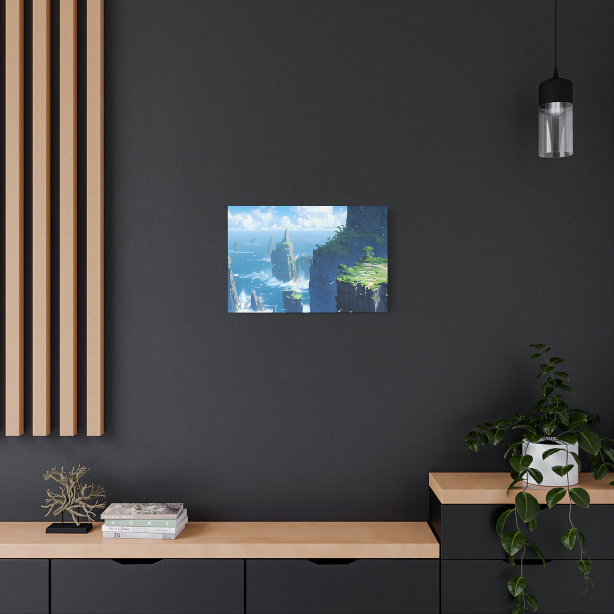 Sea Cliffs - Anime Canvas Print Fantasy Decor