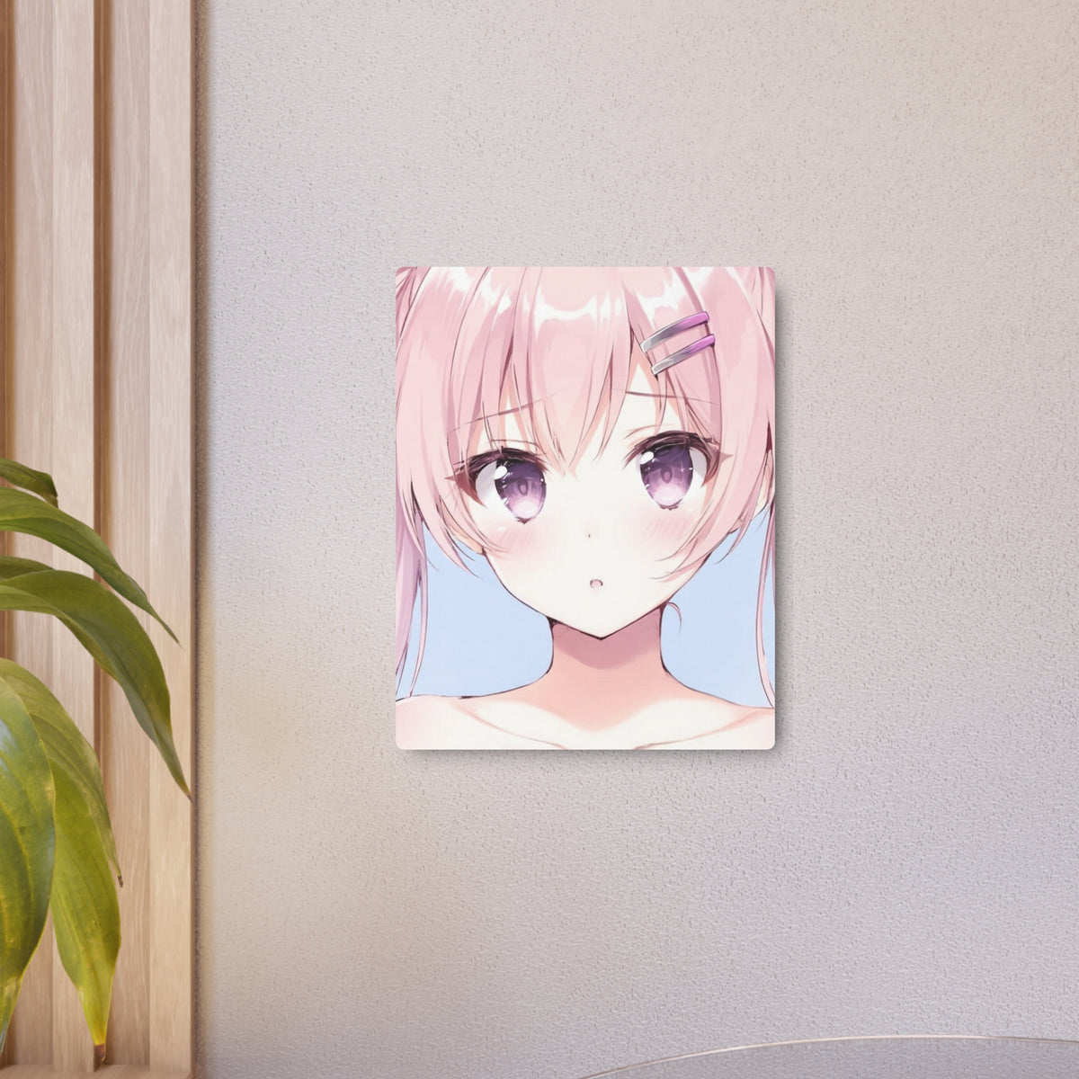 Bare Beauty - Pastel Anime Girl Metal Poster