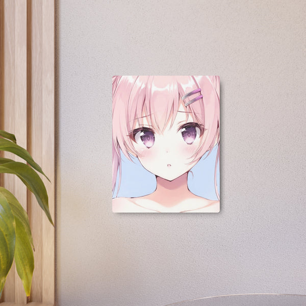 Bare Beauty - Pastel Anime Girl Metal Poster