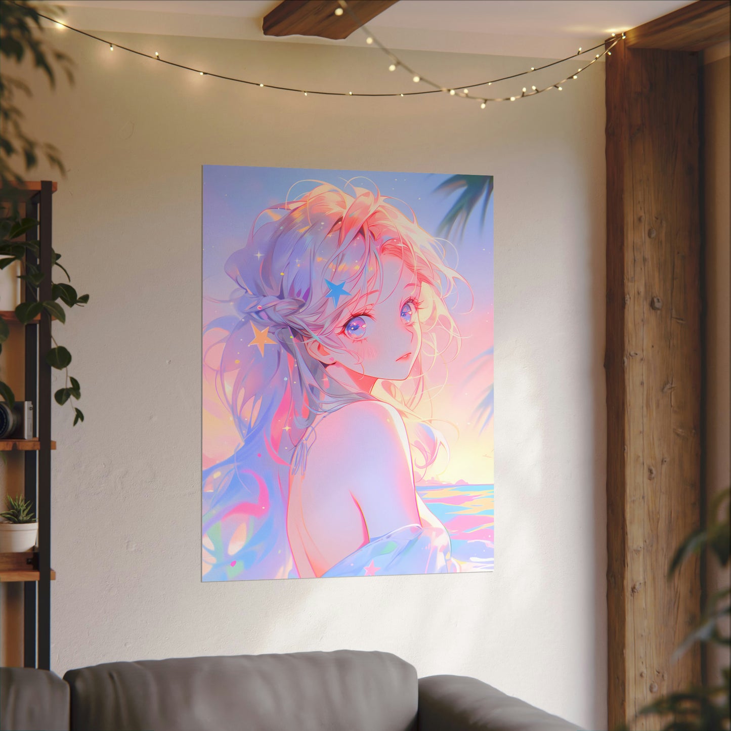 Stardust - Cute Anime Girl Watercolor Poster
