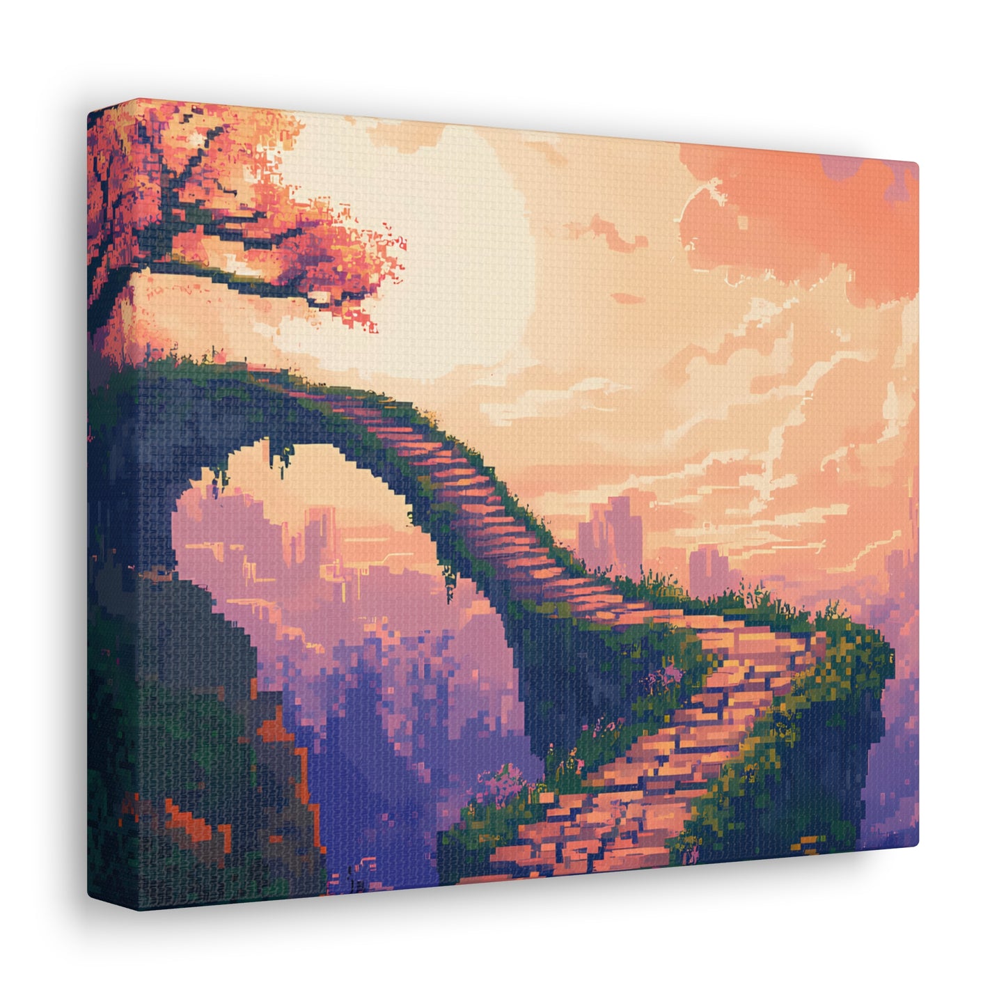 Aecian Road - Anime Pixel Art Canvas Print