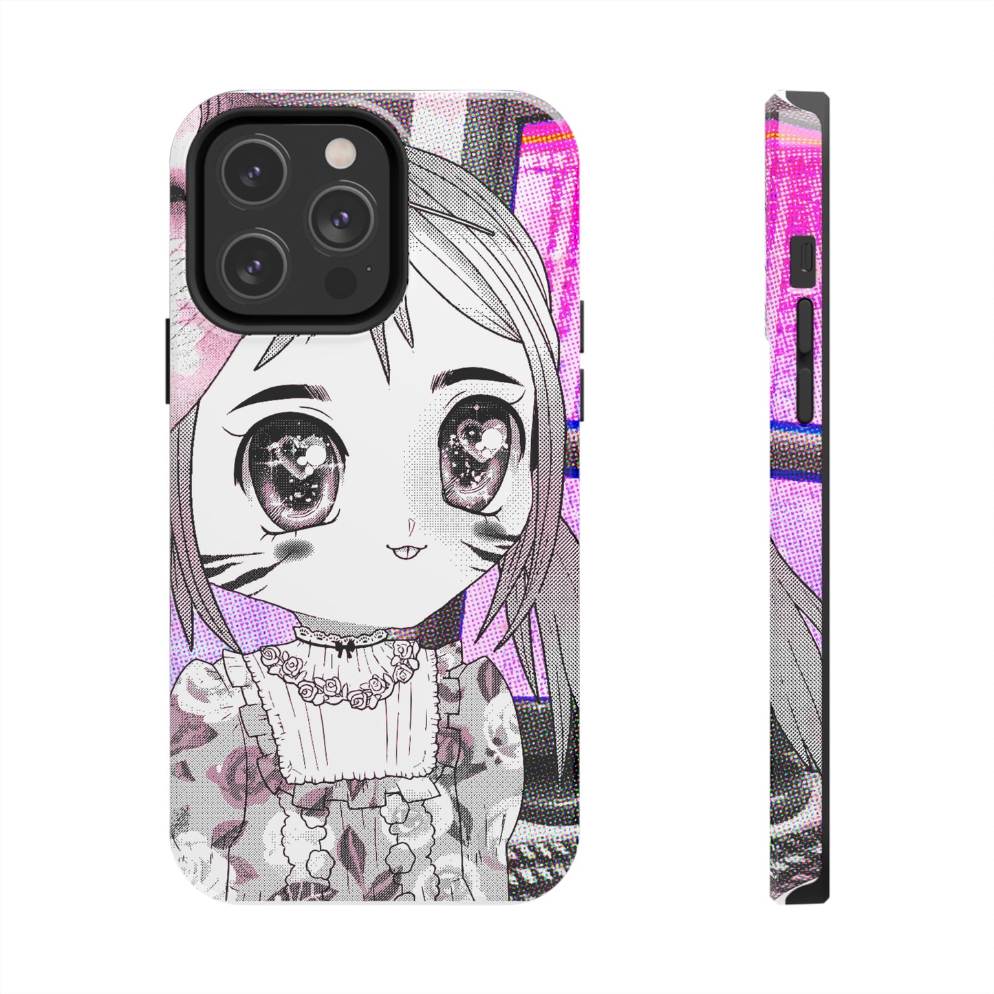 Manga Phone Case (Pink Heart Eyes)