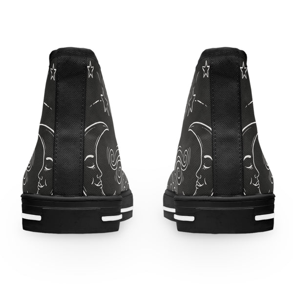 Night Sky Scribbles - Cute High-Top Sneakers
