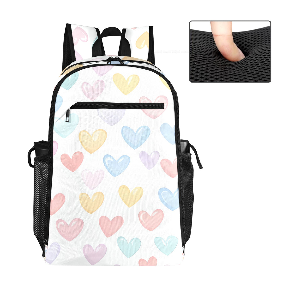 DreamPop Hearts - Cute Pastel Heart Backpack