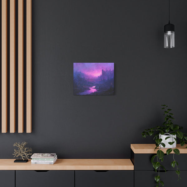 Violet City - Textured Fantasy Wall Art