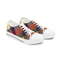 Pair of plaid sneakers on a white background