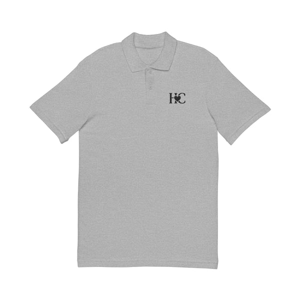 Heart Circle Emblem - Embroidered Pique Polo Shirt