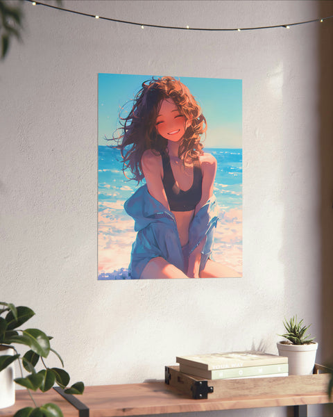 Last Day of Summer - Cute Anime Girl Poster