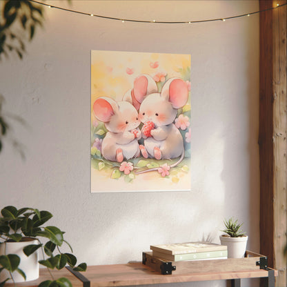 Two Little Mice - Anime Watercolor Poster