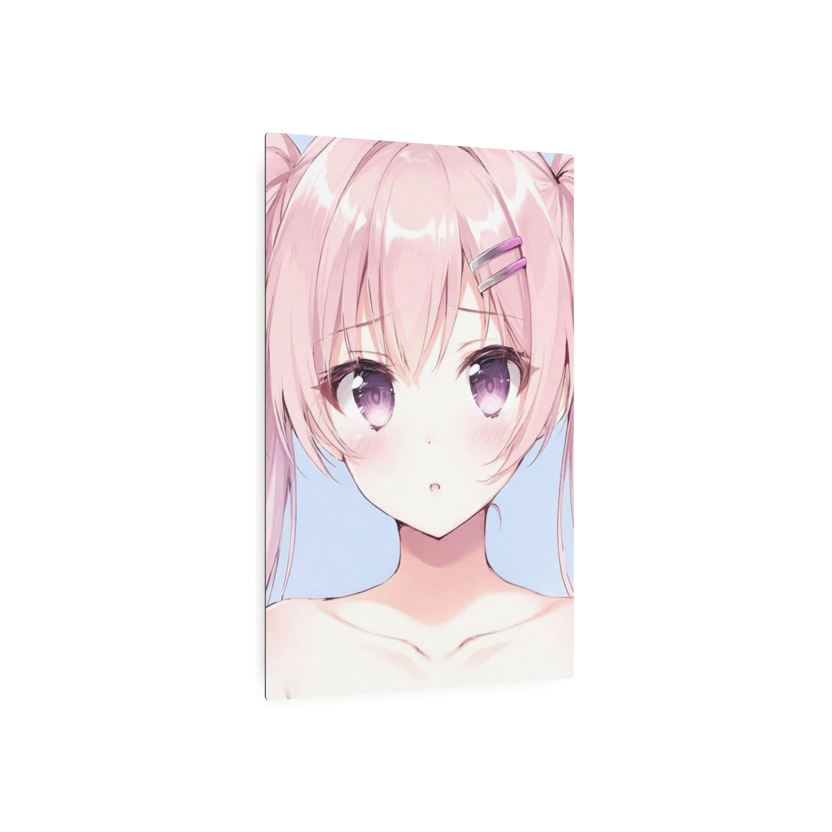 Bare Beauty - Pastel Anime Girl Metal Poster