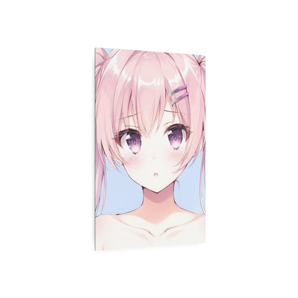 Bare Beauty - Pastel Anime Girl Metal Poster