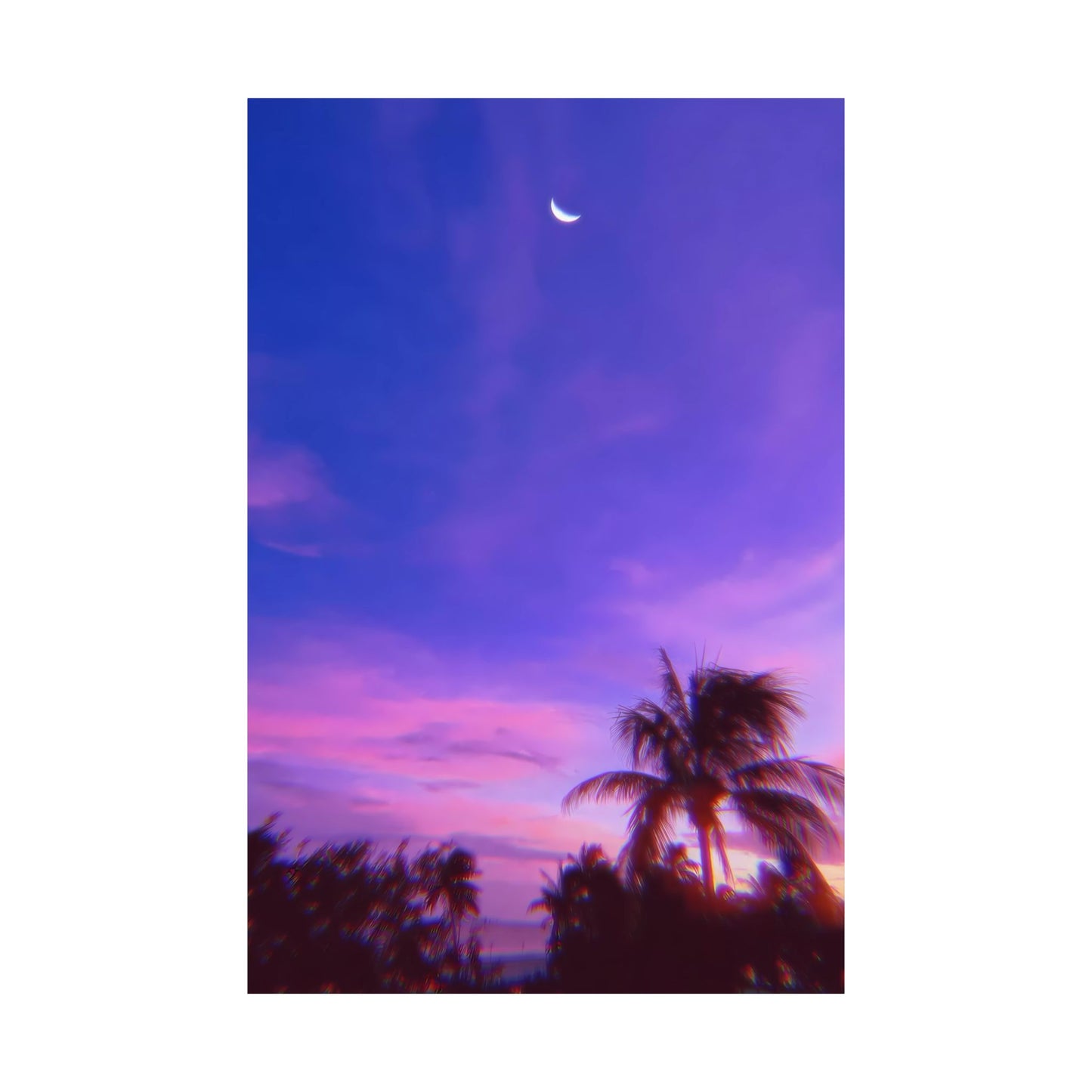 TROPICAL GLITCH - Aesthetic Purple Poster