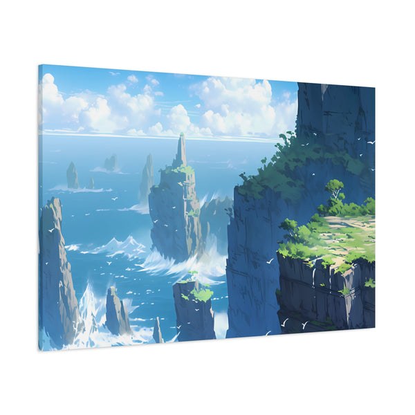 Sea Cliffs - Anime Canvas Print Fantasy Decor