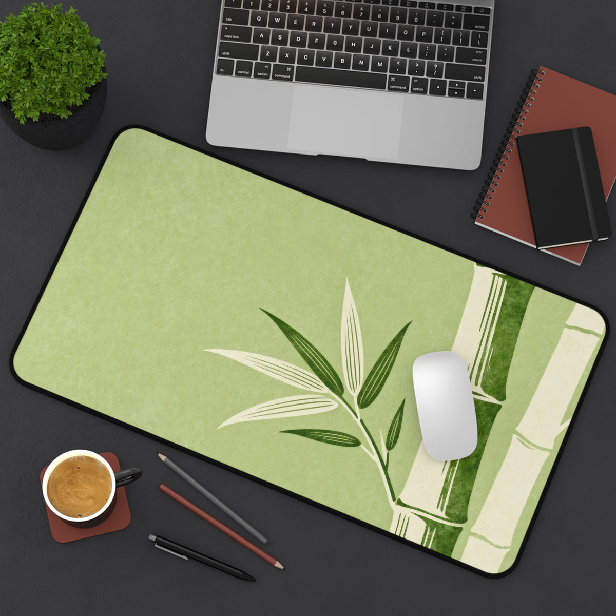 Japanese Bamboo Desk Mat With Minimalist Theme